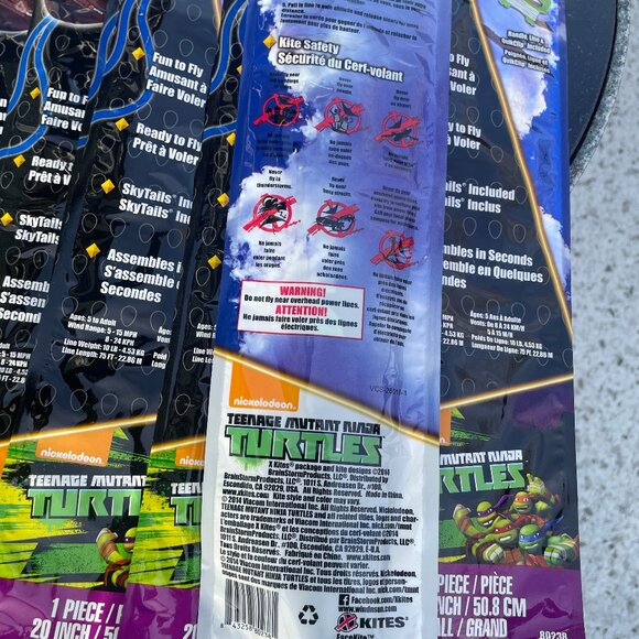 Teenage Mutant Ninja Turtles Facekite Kite Lot of 11 New Sealed 20" - Picture 5 of 5